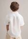 White pure linen oversized shirt for boys_1