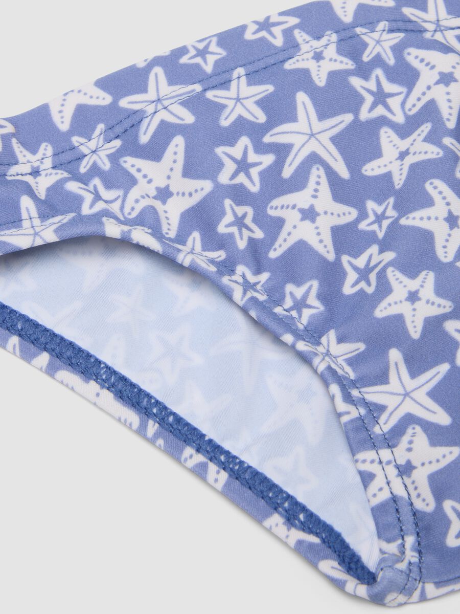 Slip mare azzurro in tessuto elasticizzato con stampa stelle marine_2
