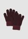 Red stretch wool gloves with lurex cuffs_0