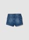 Girls&rsquo; blue denim cargo shorts in stretch cotton, slim fit_4