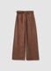 Brown striped wide-leg trousers in pure cotton_4