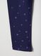 Purple Stretch Cotton Girl's Skinny Fit Leggings with Stars_3