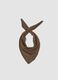 Brown patterned wool and viscose blend scarf_0