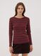Brown striped pure cotton crew-neck T-shirt_2