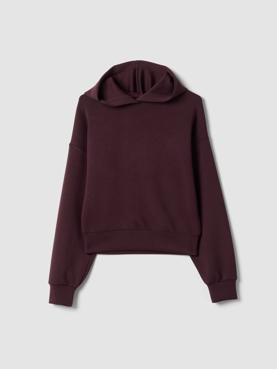Purple stretch modal crew-neck sweatshirt_4