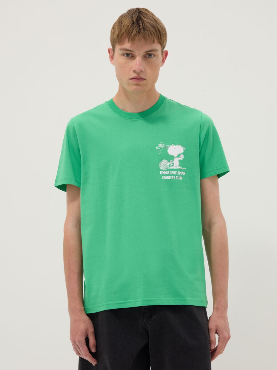 Green pure cotton short-sleeve T-shirt_1