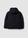 Black Ultralight padded hooded jacket with zip for boys_5
