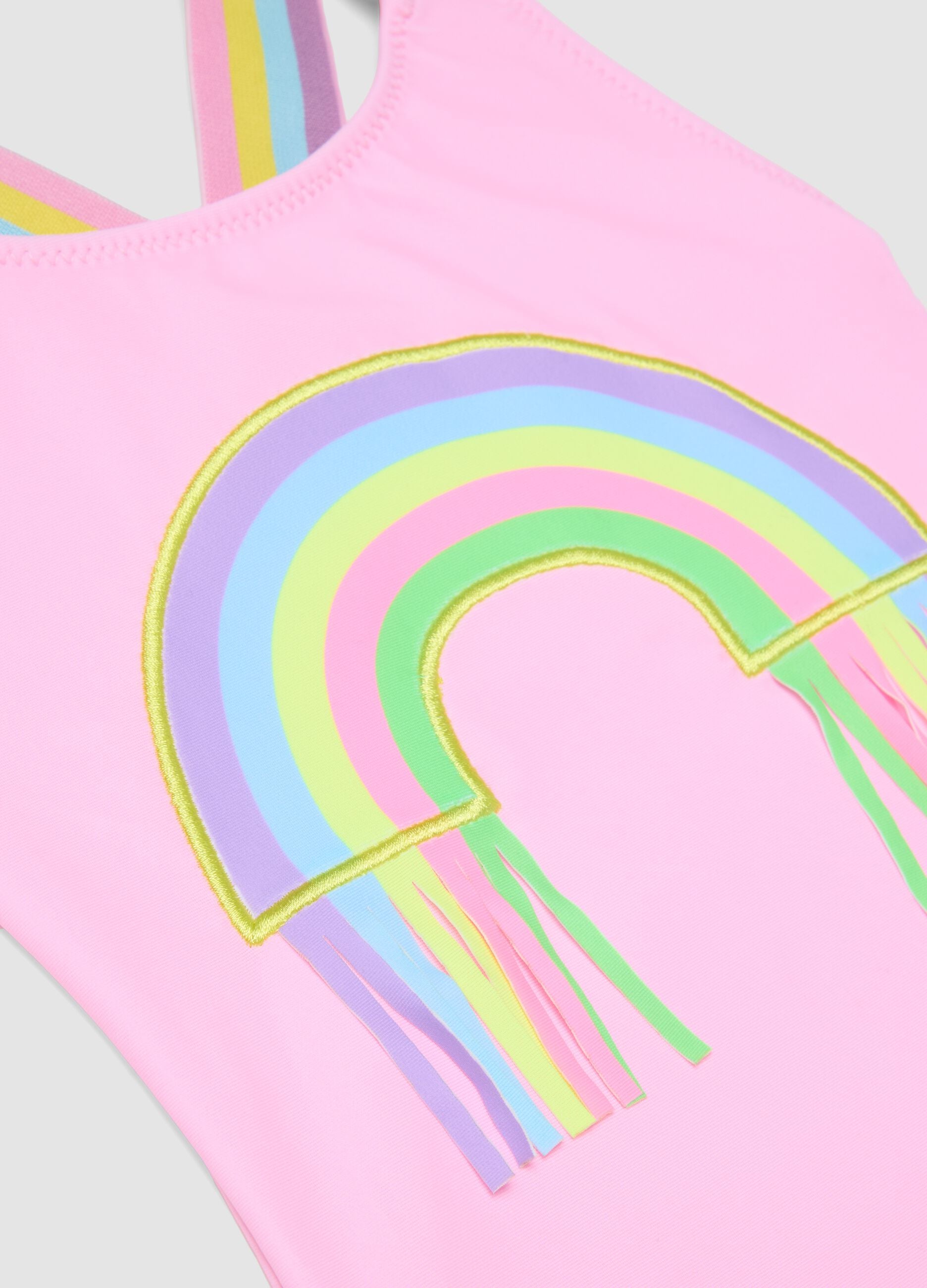 Pink stretchy fabric swimsuit