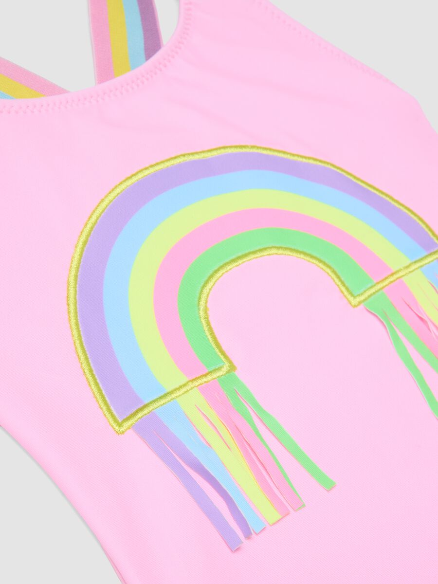Pink stretchy fabric swimsuit_2