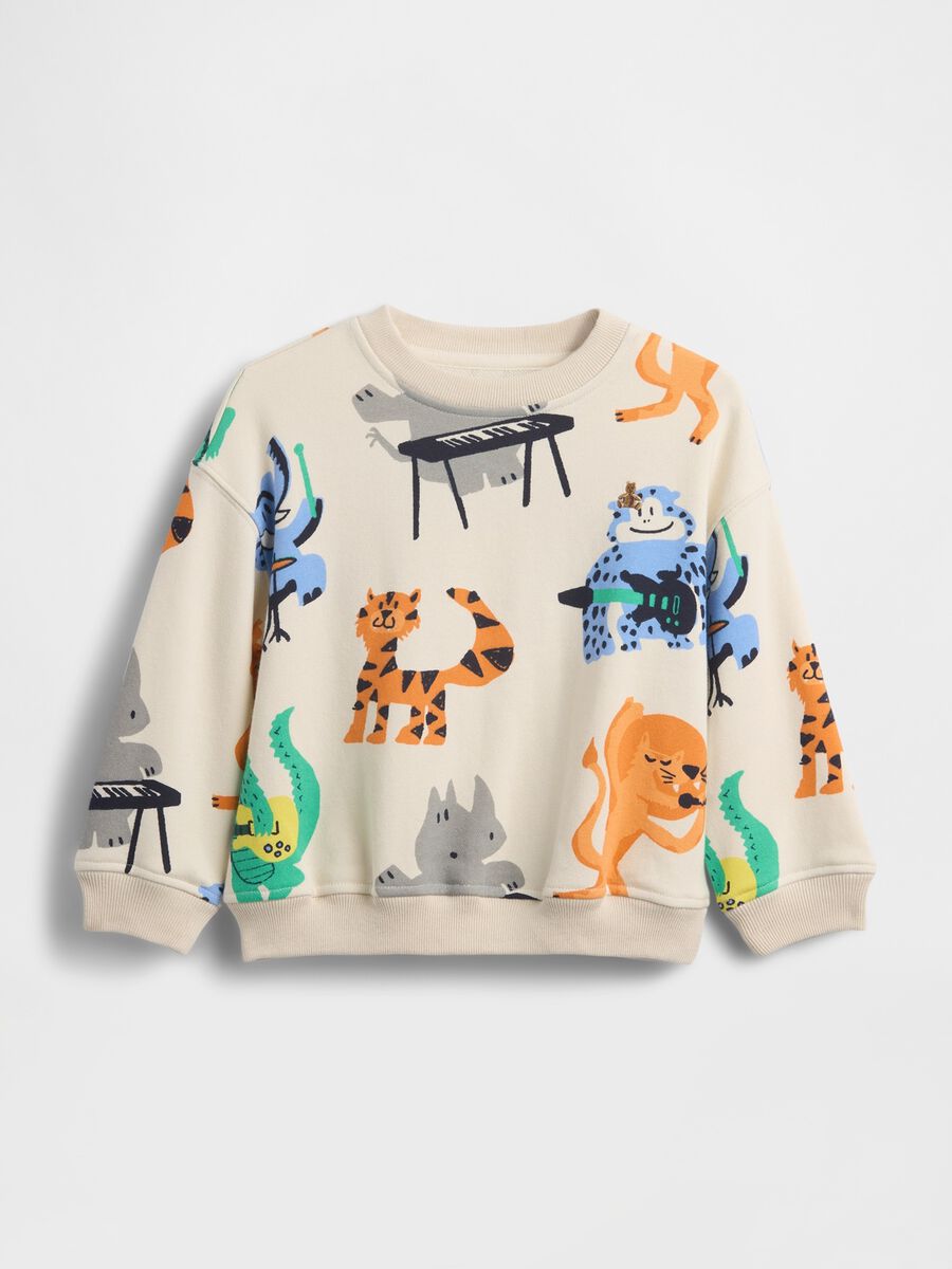 Cotton-blend sweatshirt with print_0