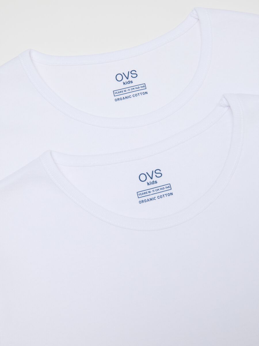 Twin pack of girls' white t-shirts in pure cotton regular fit_3