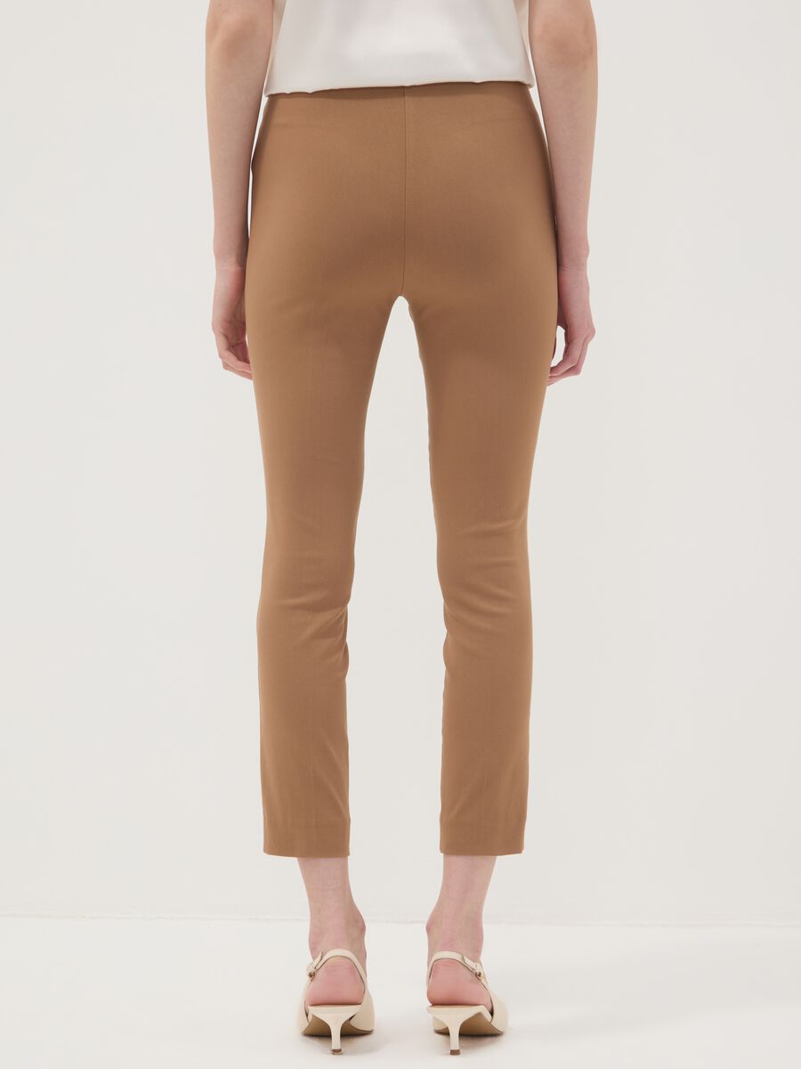 Brown stretch viscose slim-fit leggings_2
