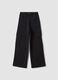 Black cotton culotte cargo trousers for girls_3