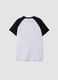 White pure cotton T-shirt with raglan sleeves for boys_4