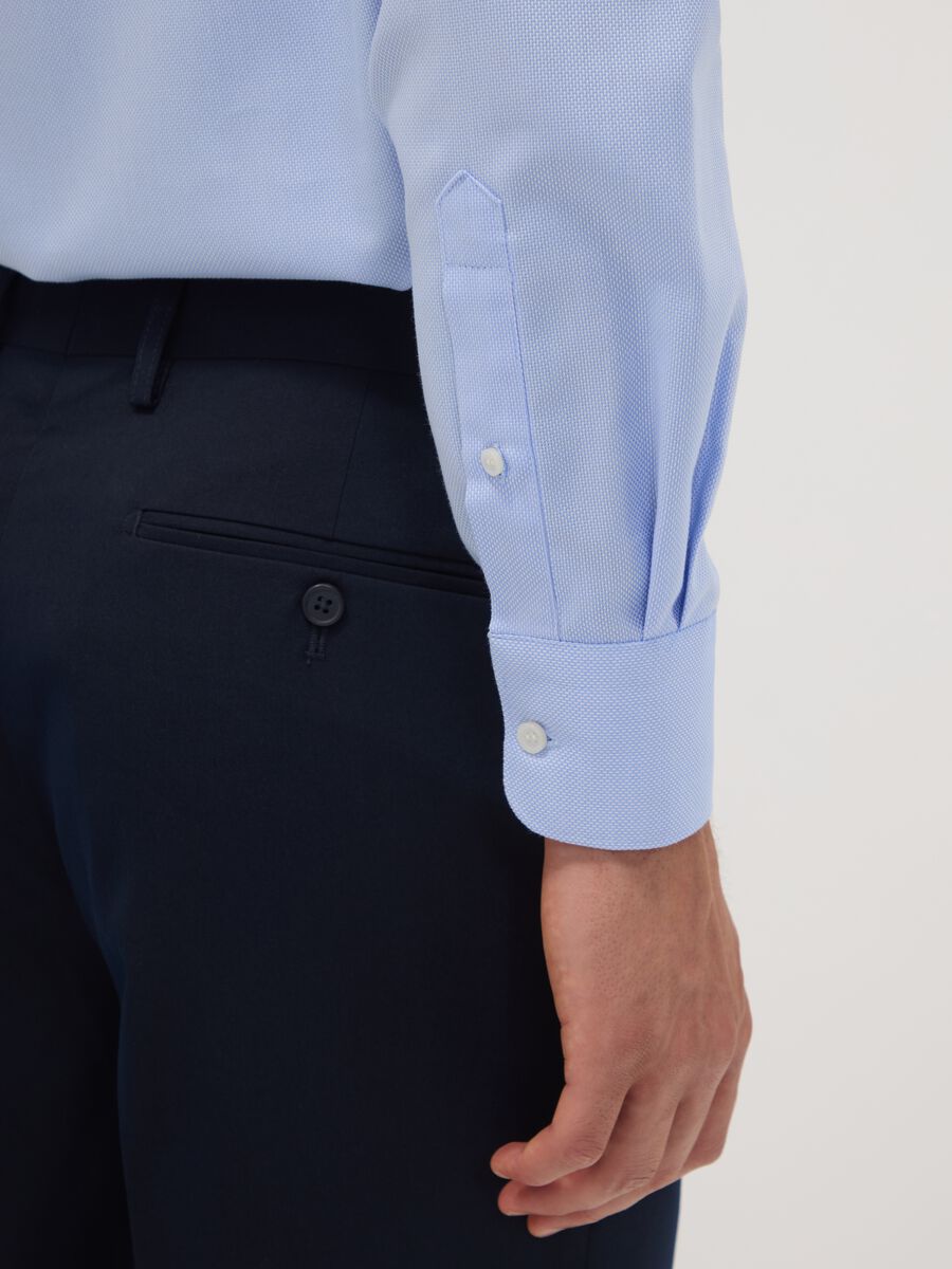 Light blue pure cotton no-iron regular fit shirt_2