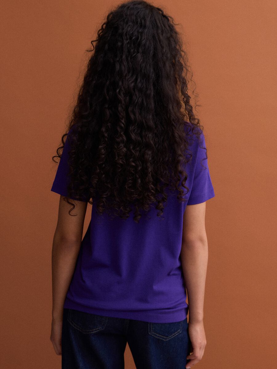 T-shirt girocollo viola in puro cotone Supima regular fit_3