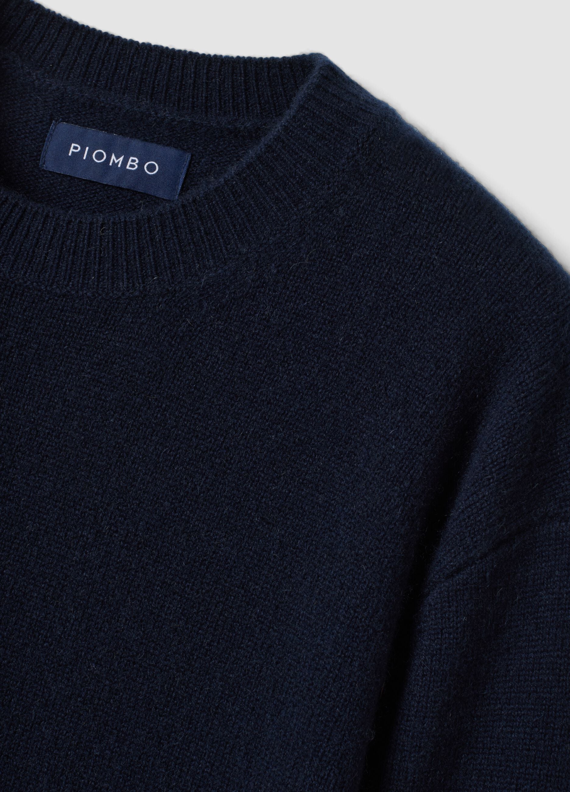 Blue pure cashmere crew-neck jumper, regular fit