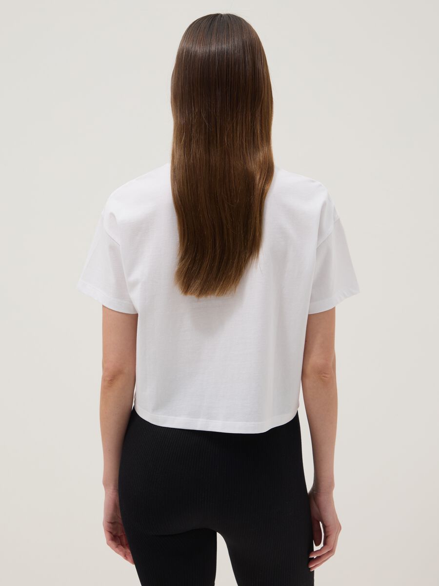 Pure White Cotton T-shirt Regular Fit with Everlast Print_3