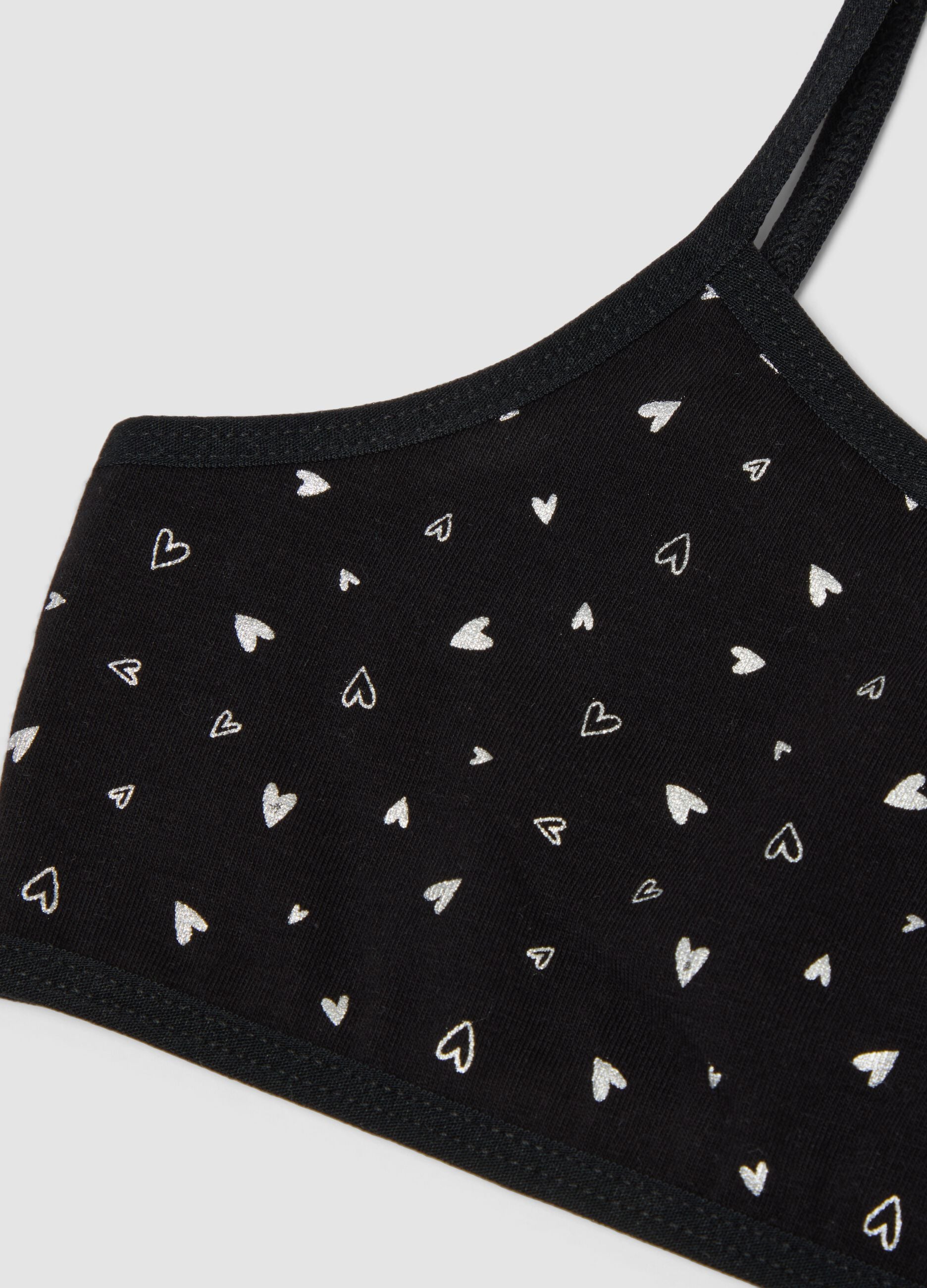 2-pack of multicoloured stretch organic cotton bralettes for girls