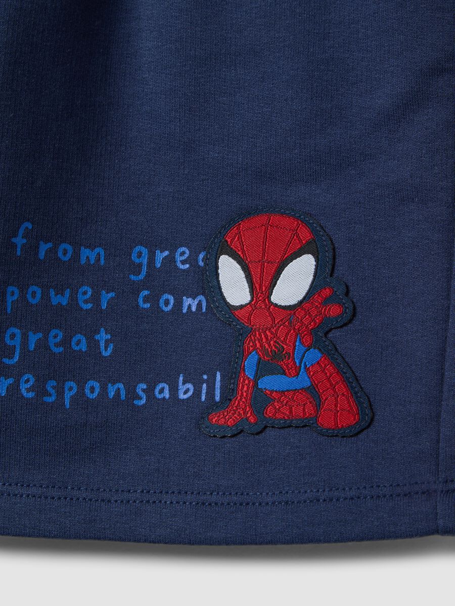 Short in puro cotone blu da bimbo regular fit con Spiderman_3