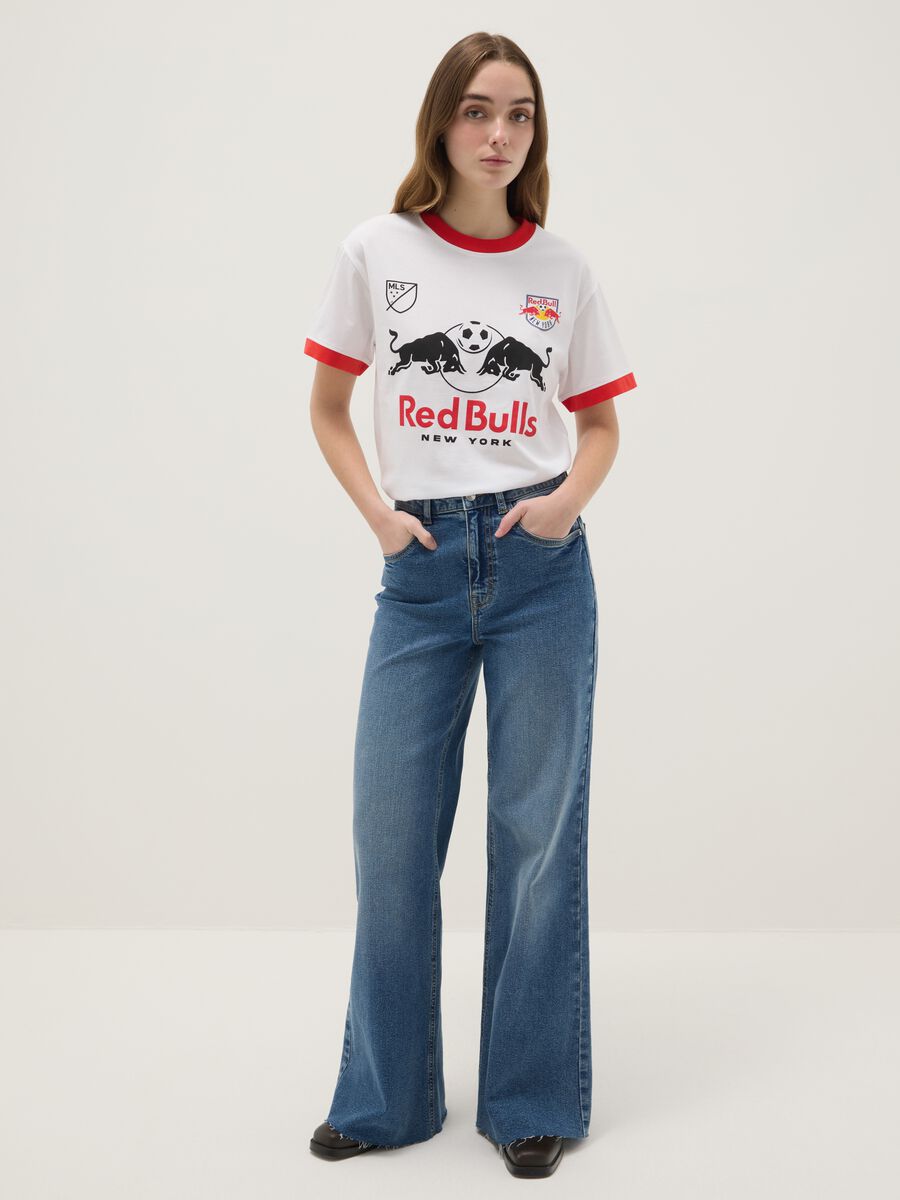 Regular fit multicolour stretch cotton T-shirt with Red Bulls print_1