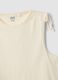 Beige pure cotton top with shoulder ties_5