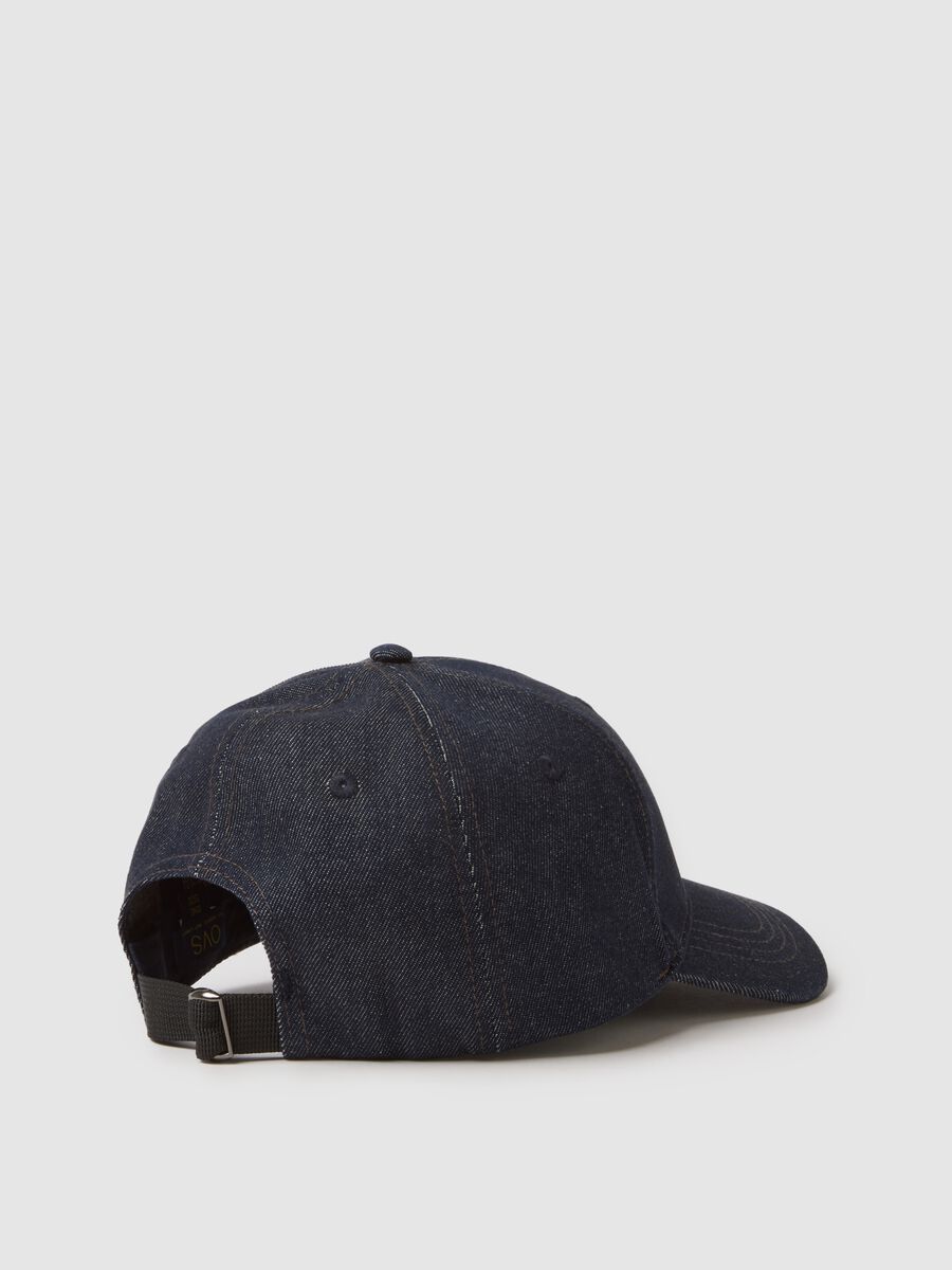 Cappello da baseball in puro cotone denim blu_1