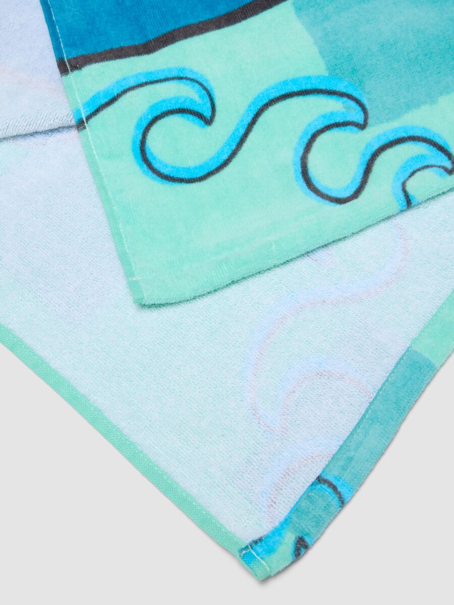 Blue pure cotton beach towel_2