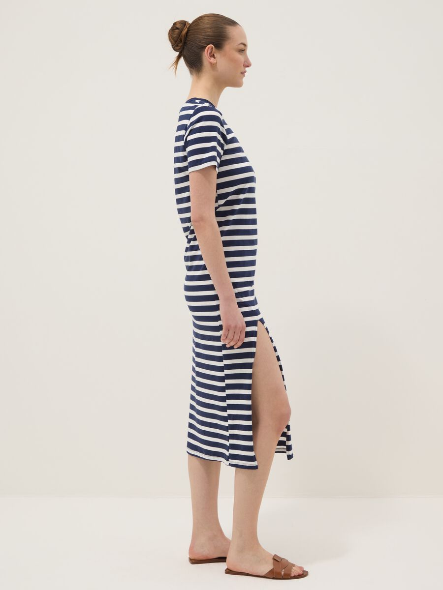 Blue striped stretch cotton maxi dress_2