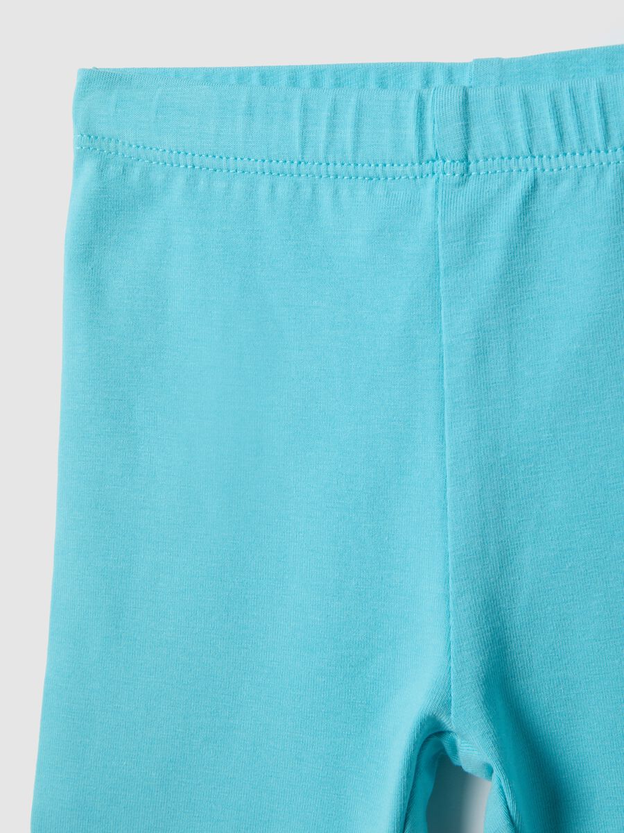 Leggings in cotone elasticizzato azzurri da bimba skinny fit_2