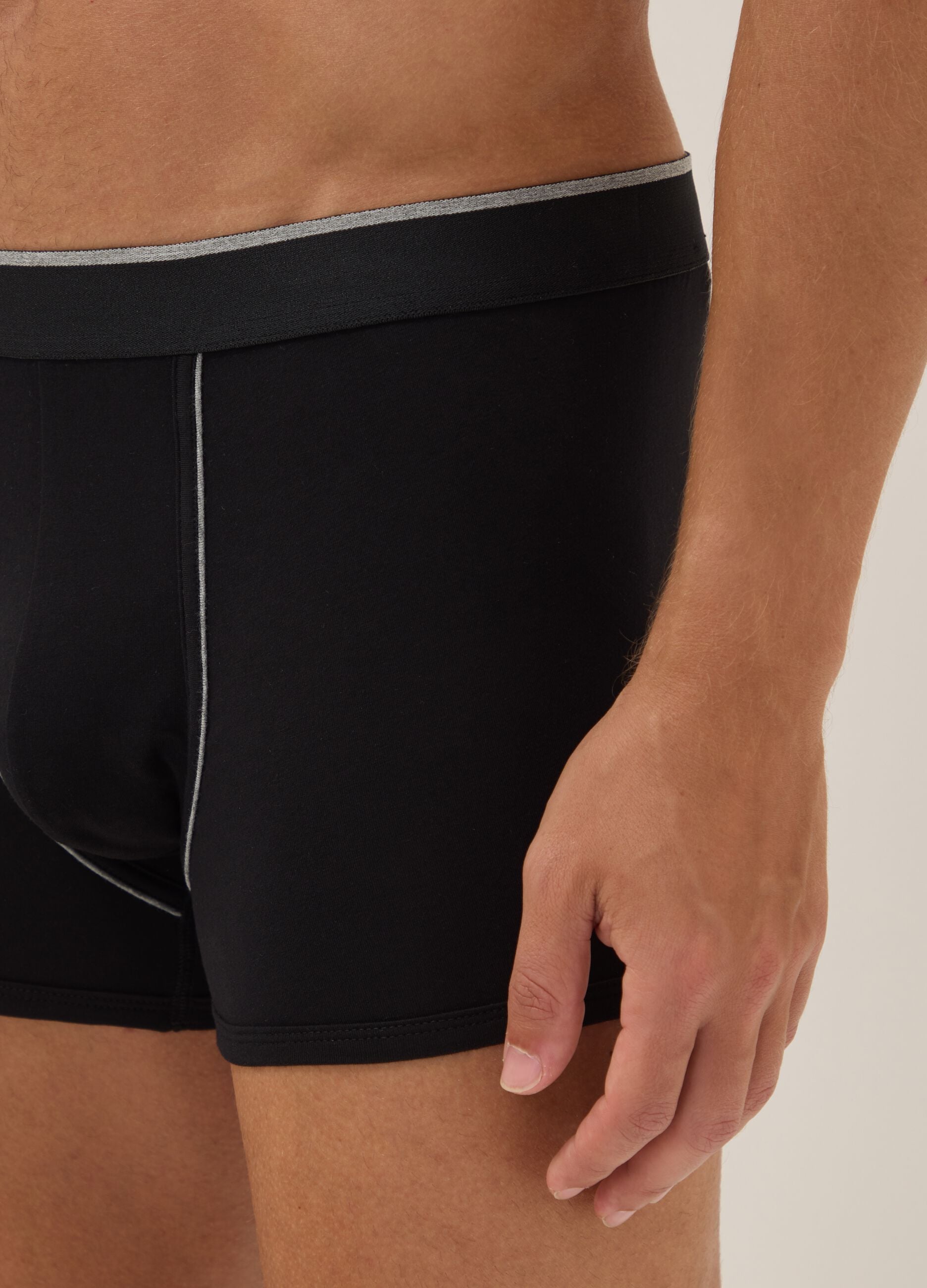 2-pack of black stretch Supima cotton boxer shorts