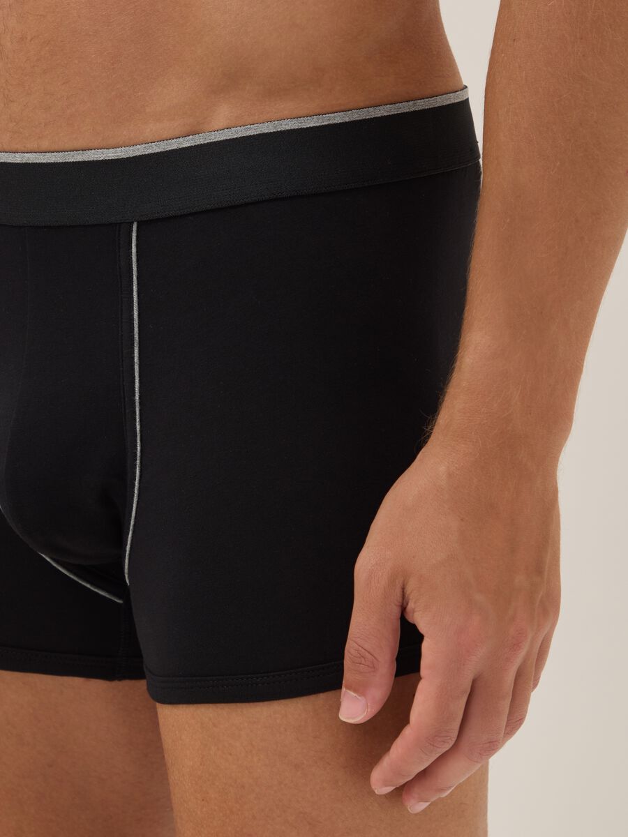 Bipack di boxer neri in cotone Supima elasticizzato_3
