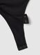 Black slim fit bodysuit with sheer accents_5