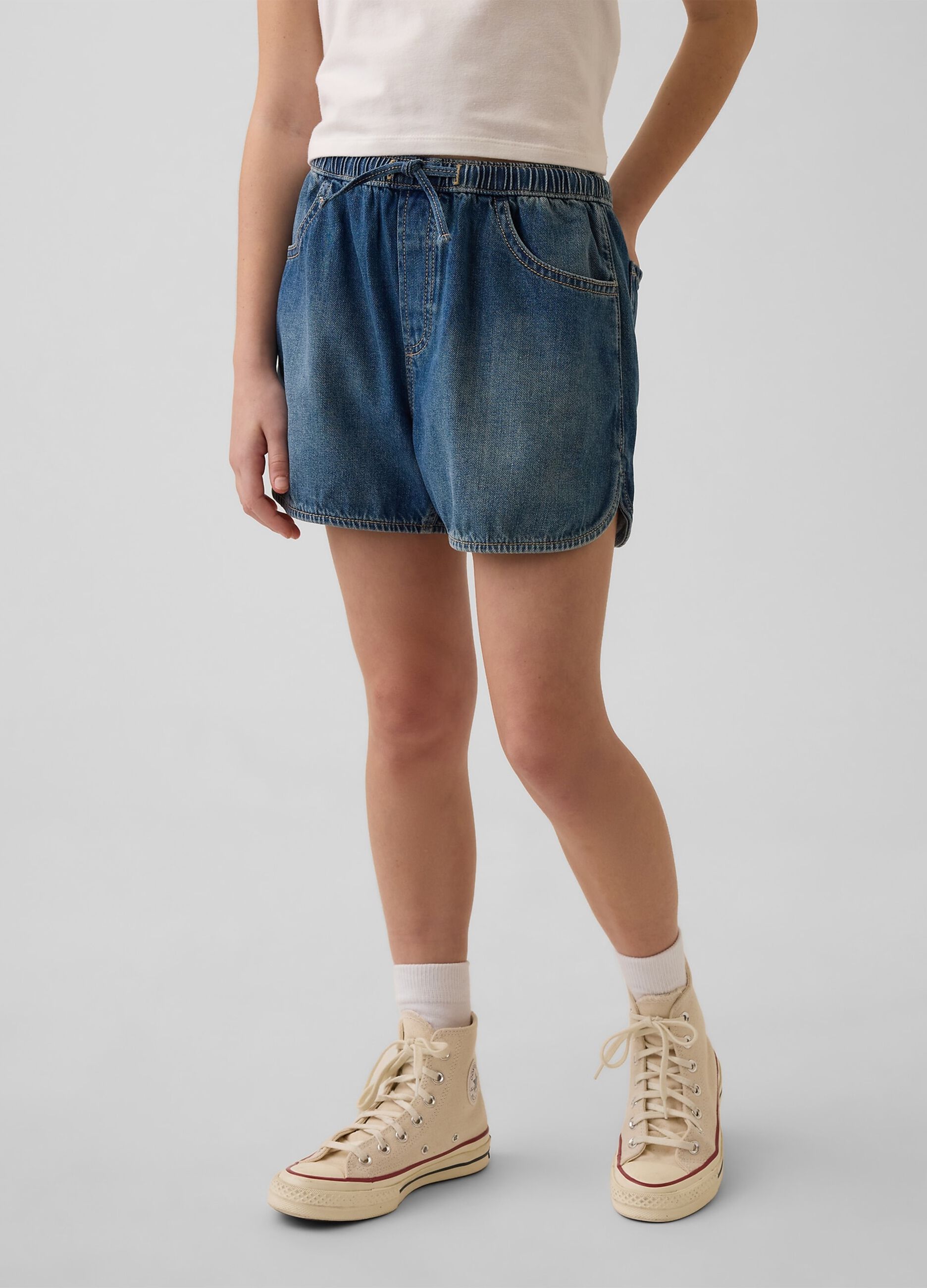 Pure cotton denim shorts