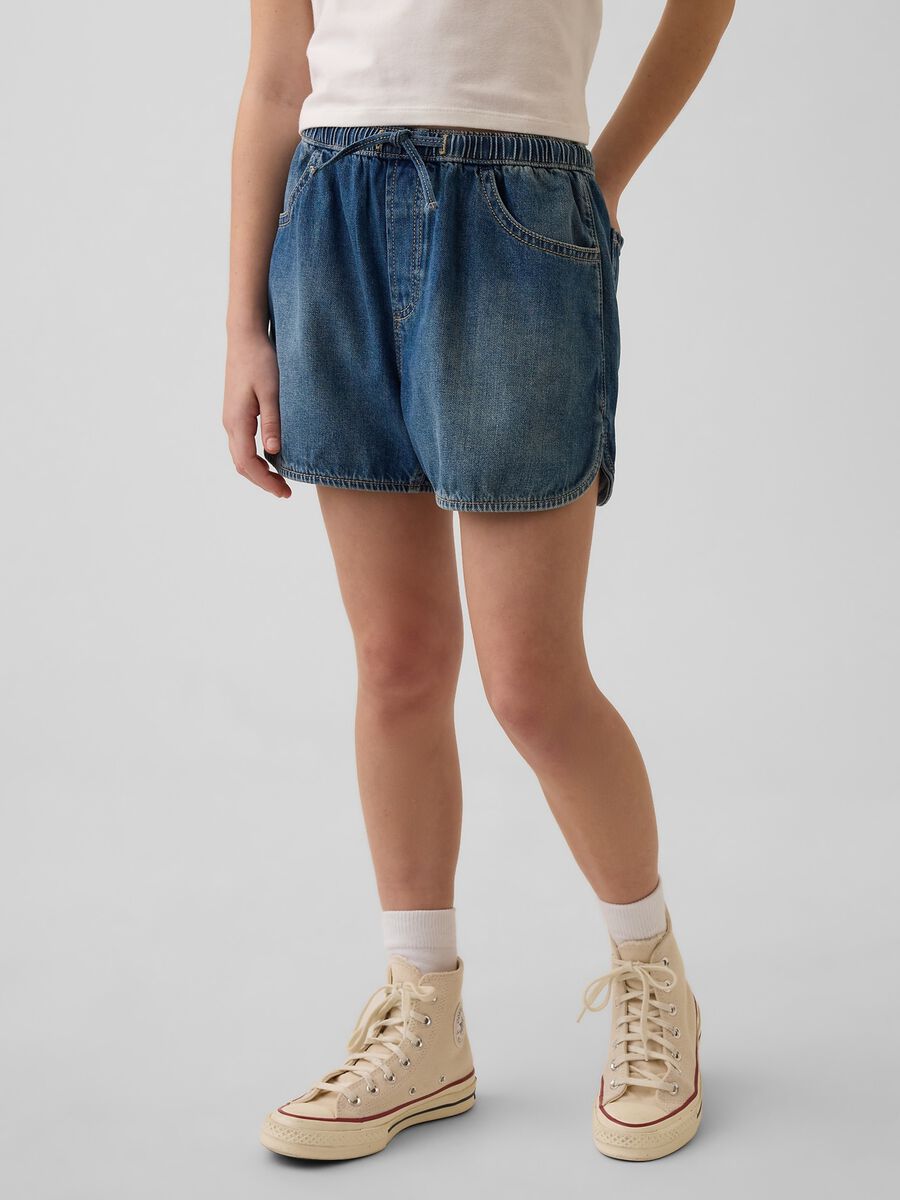 Pure cotton denim shorts_1