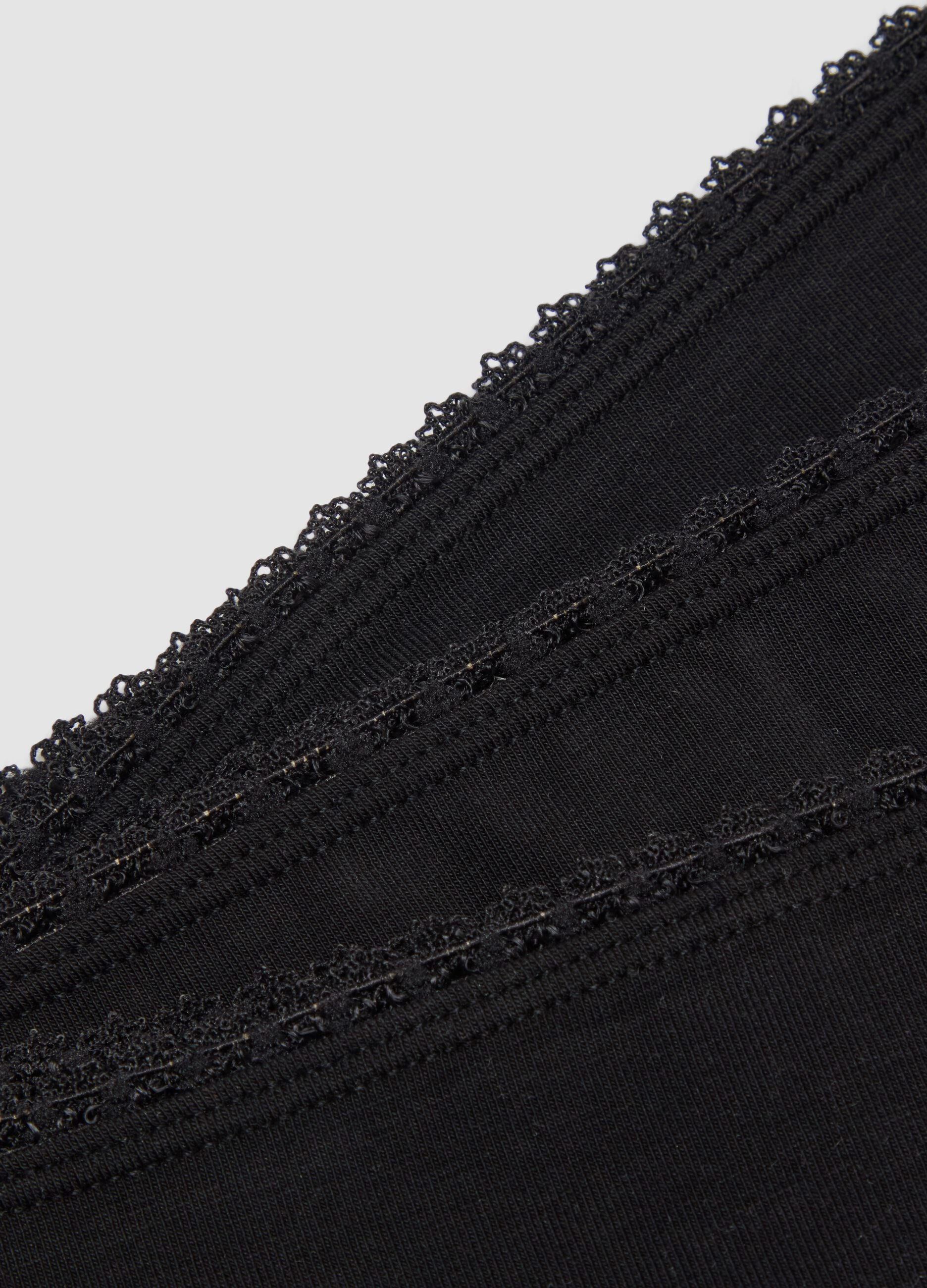 3-pack of black Brazilian briefs in stretch organic cotton