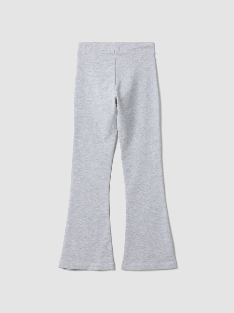 Pantaloni grigi in cotone organico elasticizzato slim fit per ragazza_1