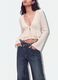 White stretch top with deep V-neck and ruffle trim_3