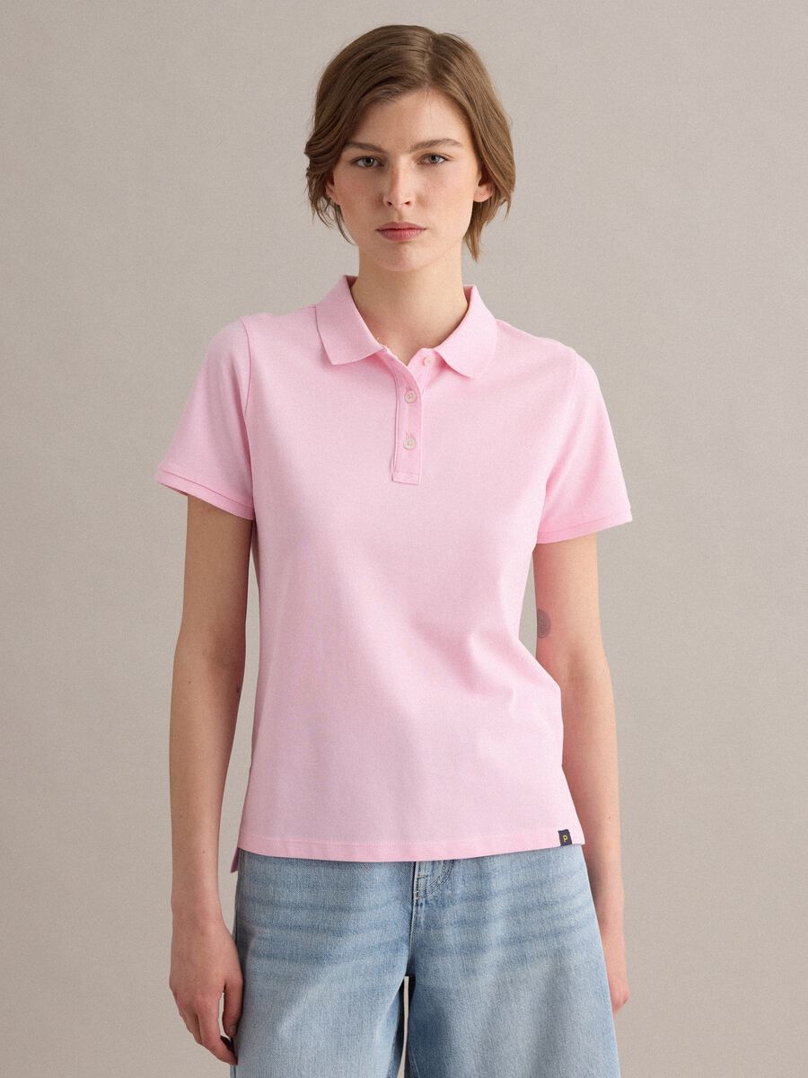 Pink organic cotton polo shirt, regular fit_3