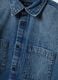 Blue pure cotton denim shirt, regular fit_1