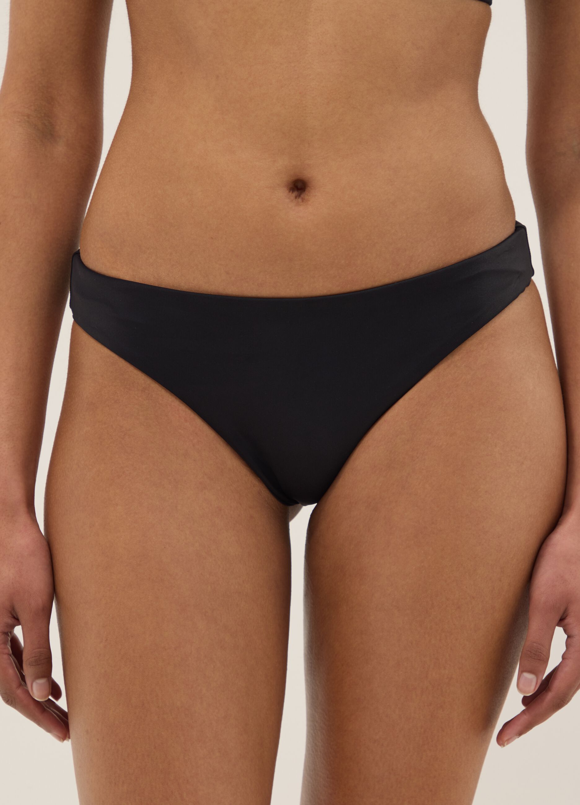 Black Brazilian-style bikini bottoms with stretch