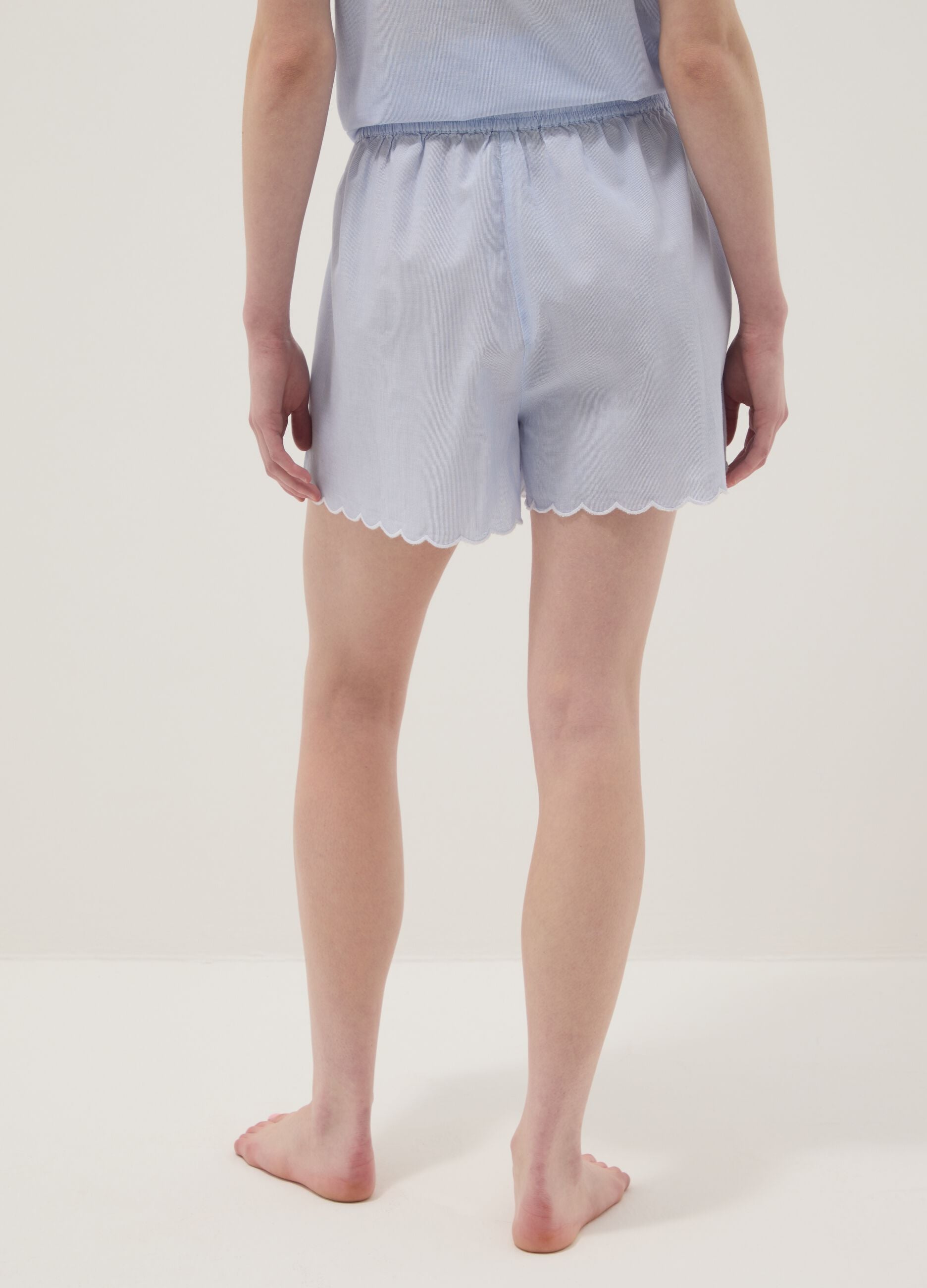 Light blue organic cotton pyjama shorts
