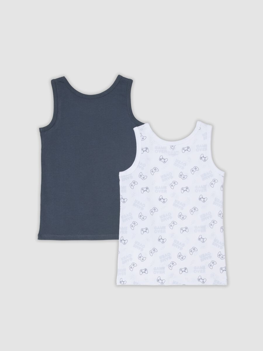 2-pack boys&rsquo; multicolour organic cotton vests with print_1