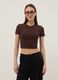 Brown ribbed fitted stretch-cotton T-shirt_2