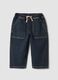Blue stretch cotton balloon-fit trousers_0