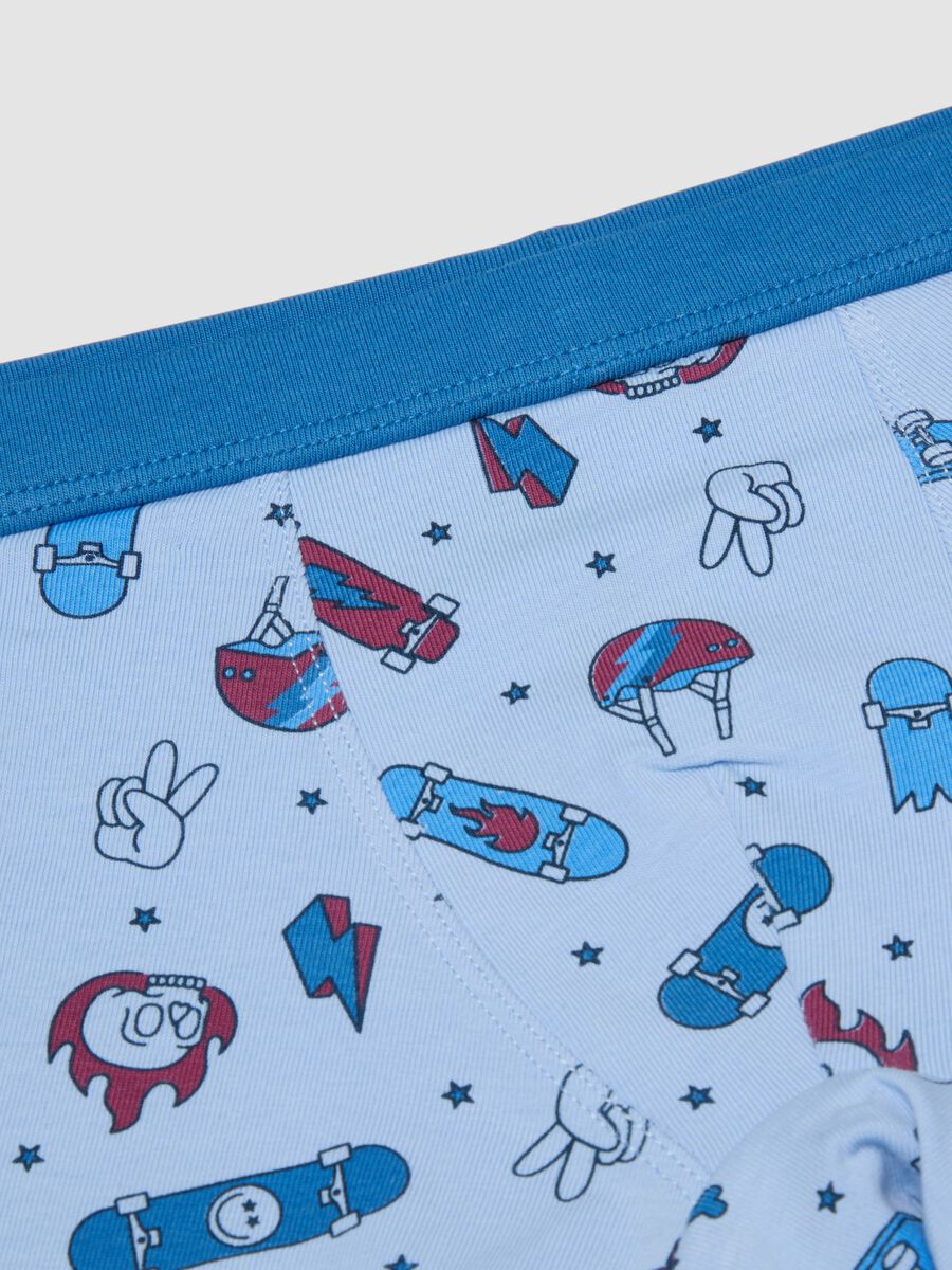 3-pack of multicolour organic stretch cotton midi boxer shorts with pattern_3