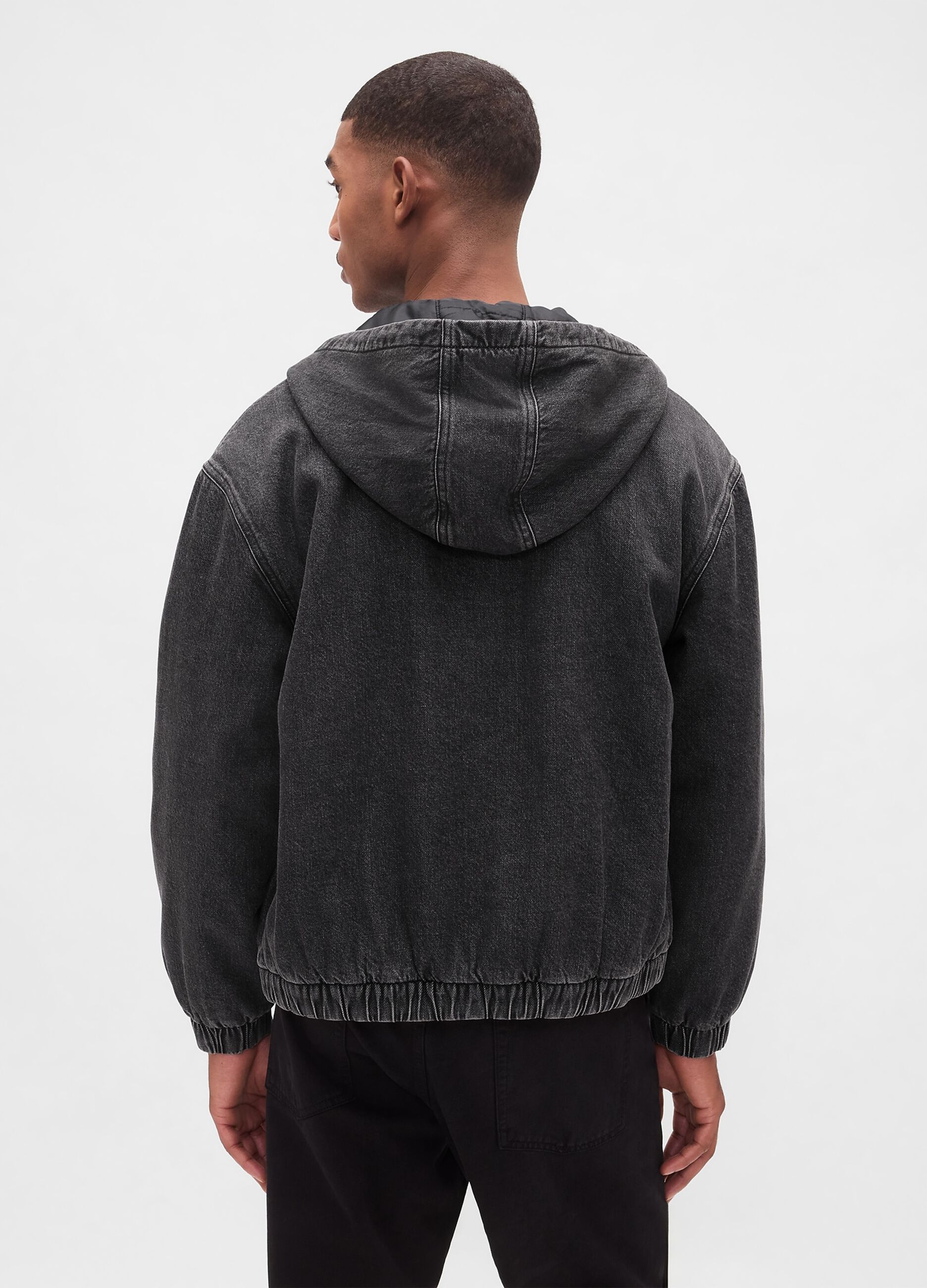 Black Jacket in Cotton and Lyocell