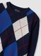Blue pure wool jumper with jacquard crew neck_1