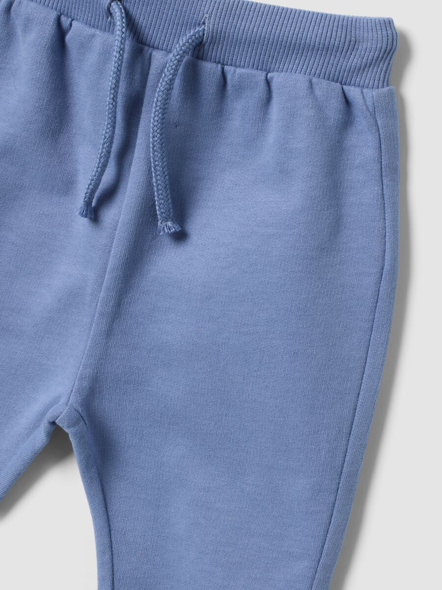 Blue organic cotton sweatshirt and joggers set for baby_3
