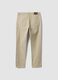 Beige pure cotton five-pocket trousers_1